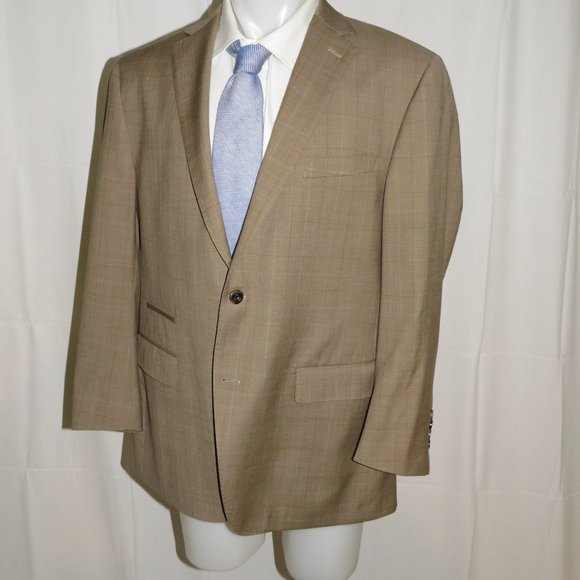 Trunk Club Custom Brown Plaid Two Button Blazer Sport Coat 44R - Picture 6 of 12